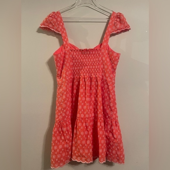 NWT Betsey Johnson Cap Sleeve Eyelet Knit Cotton Dress Duberry Medium - Picture 7 of 7